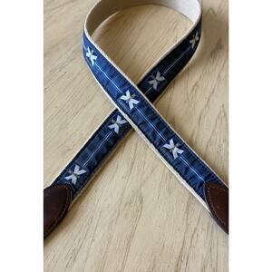 YRI Leather Canvas Belt KINLOCH Golf Blue Men's Size 36 / 90 Outdoor Preppy 90s